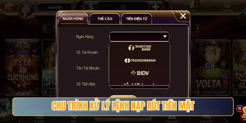 SUNWIN - Điểm Đến Giải Trí Đổi Thưởng Uy Tín Hàng Đầu 22 Sunwin Chu trình xử lý lệnh nạp rút tiền mặt