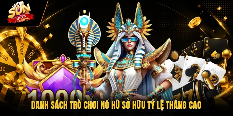 Danh sách trò chơi nổ hũ sở hữu tỷ lệ thắng cao