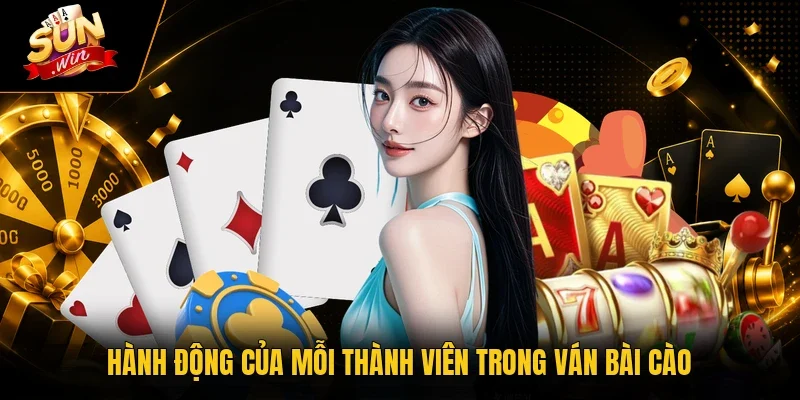Hành động của mỗi thành viên trong ván bài Cào